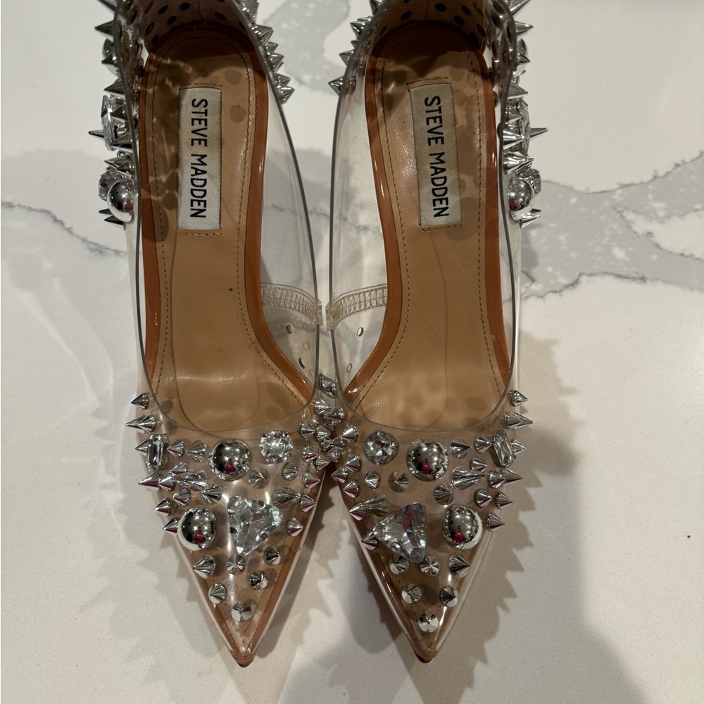 Steve Madden jeweled and studded heels